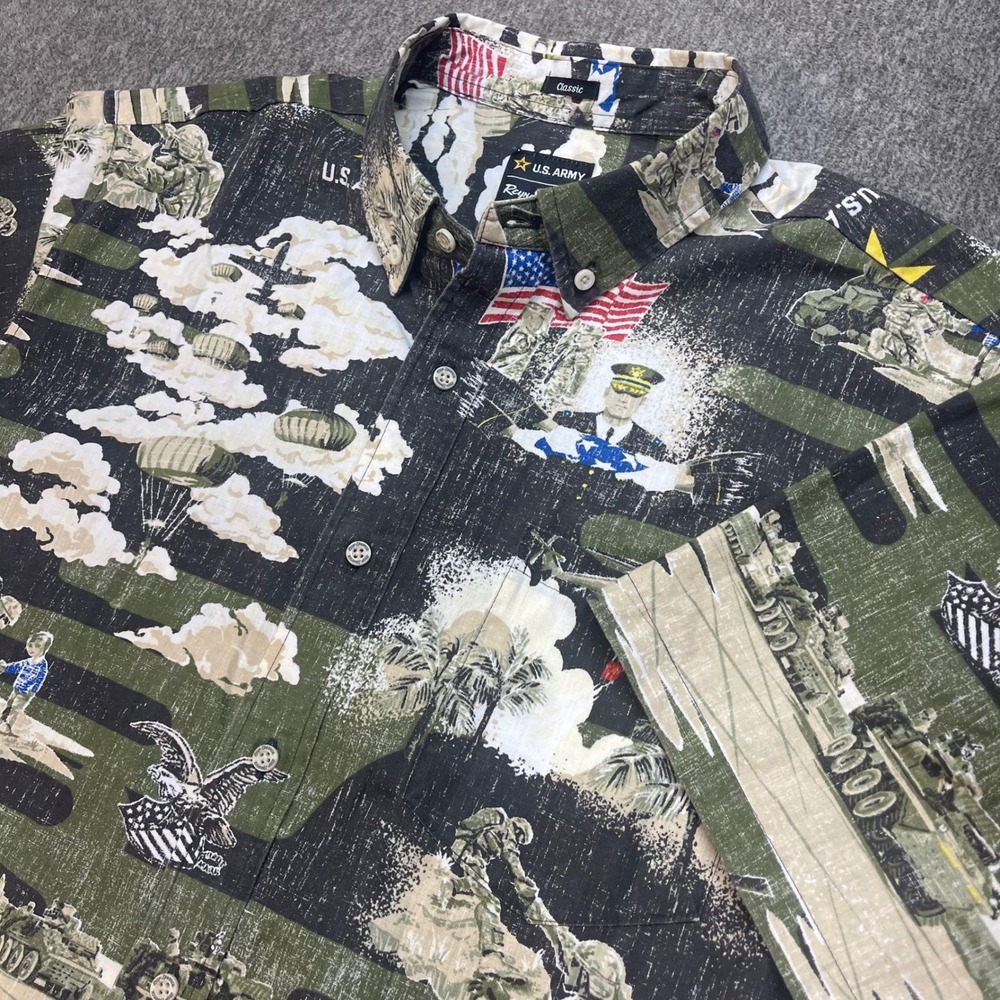 Reyn Spooner U.S. Army Be All You Can Be Men's Aloha Shirt Large Classic
